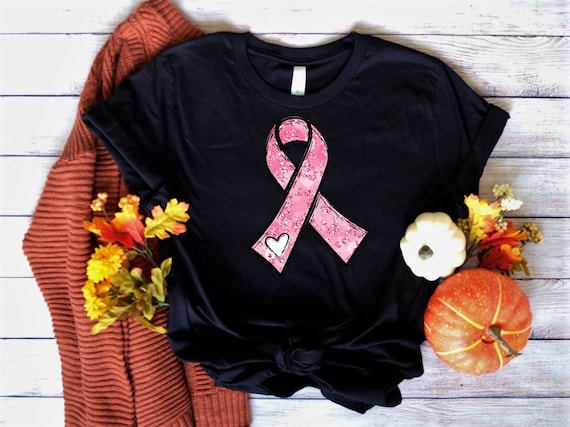Ready to Press,   Breast Cancer Awareness Pink Heart Ribbon  ,heat transfer print , DTF Transfer Print