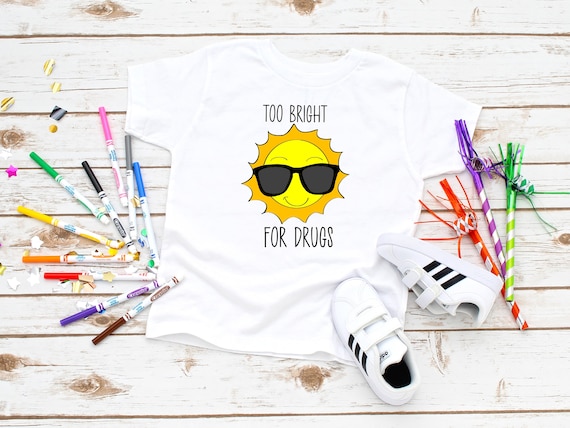 Ready to Press,   Too Bright for Drugs, Red Ribbon Week  ,heat transfer print , DTF Transfer Print