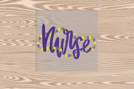 Ready to Press,   Mardi Gras Nurse Beads  ,heat transfer print , DTF Transfer Print