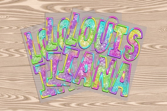Ready to Press, Louisiana (faux sequins), heat transfer print , DTF Transfer Print