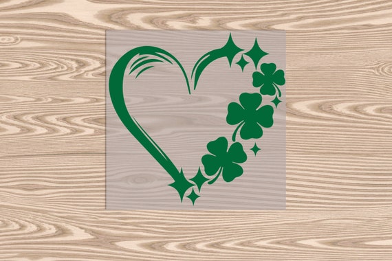Ready to Press, Shamrock heart St. Patrick's Day, DTF Transfer Print