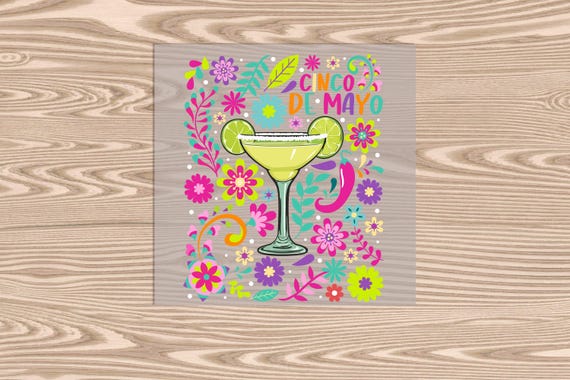 Ready to Press, Cinco De Mayo - Floral Collage, DTF Transfer Print