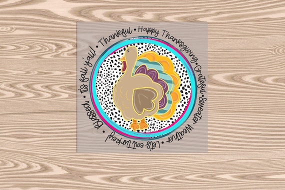 Ready to Press, Circle Turkey, heat transfer print, DTF Transfer Print