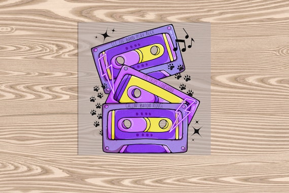 Ready to Press, 90's inspired Baton Rouge Tapes, heat transfer print, DTF Transfer Print