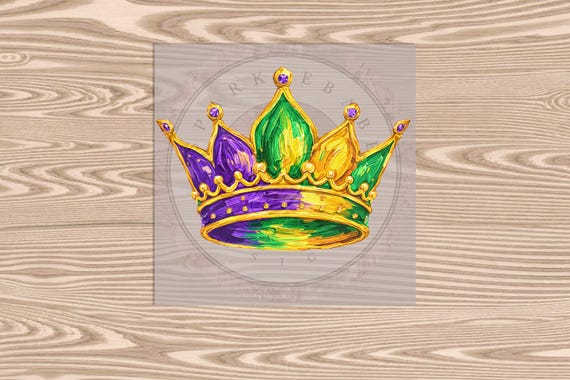 Ready to Press DTF Transfer- Mardi Gras Crown - heat transfer