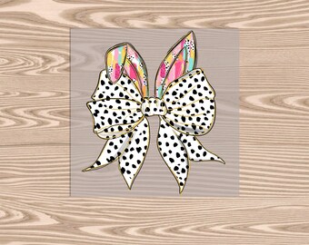 Ready to Press DTF Transfer-Bunny Ears Bow,- heat transfer