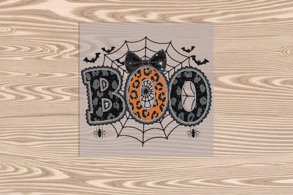 Ready to Press, Boo Spider Web Halloween, heat transfer print, DTF Transfer Print