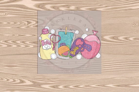 Ready to Press, Girly Summer Bubble (faux glitter effect printed), DTF Transfer Print