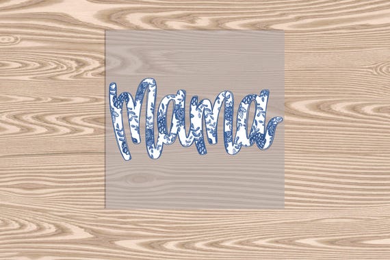 Ready to Press, MAMA - Blue Chinasoire, heat transfer print, DTF Transfer Print