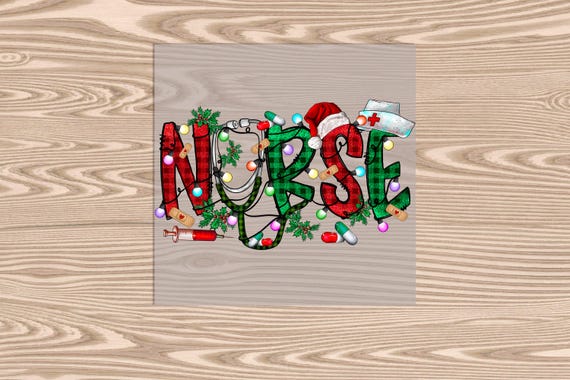 Ready to Press, Christmas Nurse, heat transfer print, DTF Transfer Print