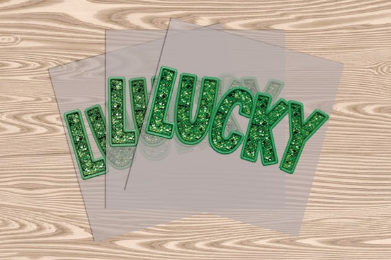 Ready to Press, Lucky (faux sequins) St. Patrick's Day, DTF Transfer Print