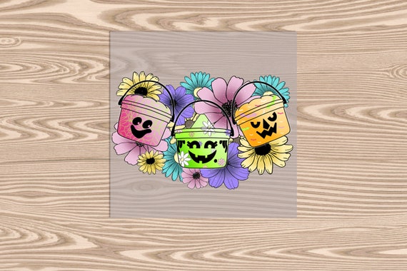 Ready to Press, Halloween Buckets, heat transfer print, DTF Transfer Print
