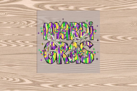 Ready to Press DTF Transfer-Mardi Gras Brushstroke Bow- heat transfer