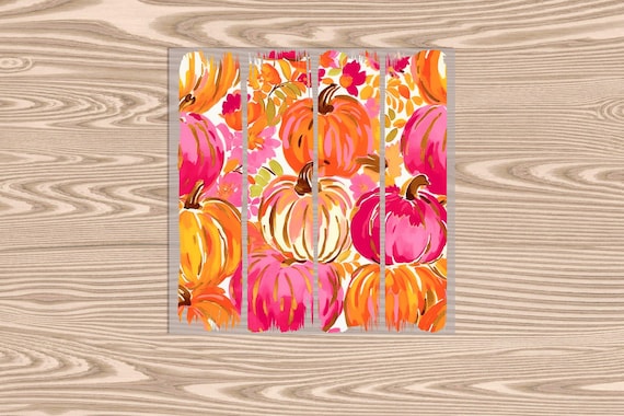 Ready to Press, Colorful Floral Pumpkins, Halloween, heat transfer print, DTF Transfer Print
