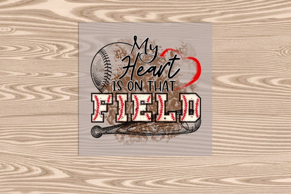 Ready to Press, Heart on the Field, heat transfer print, DTF Transfer Print
