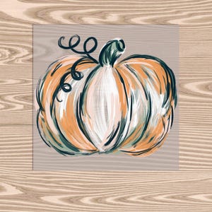 Ready to Press, Painted Pumpkin, heat transfer print, DTF Transfer Print
