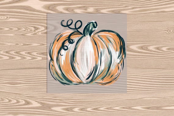 Ready to Press, Painted Pumpkin, heat transfer print, DTF Transfer Print
