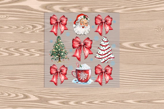 Ready to Press, Christmas Coquette, Santa, Hot Cocoa, Snack Cake, heat transfer print, DTF Transfer Print