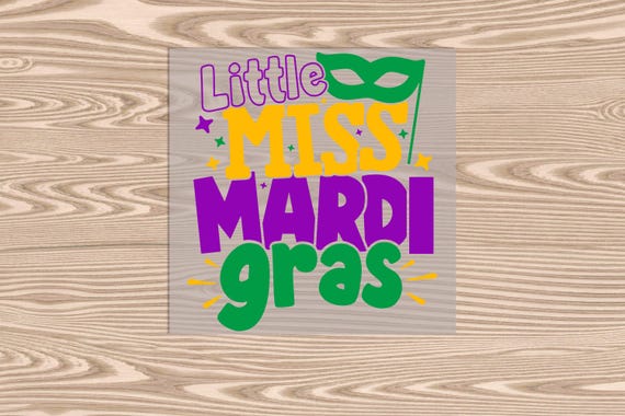 Ready to Press, Little Ms Mardi Gras, DTF Transfer Print