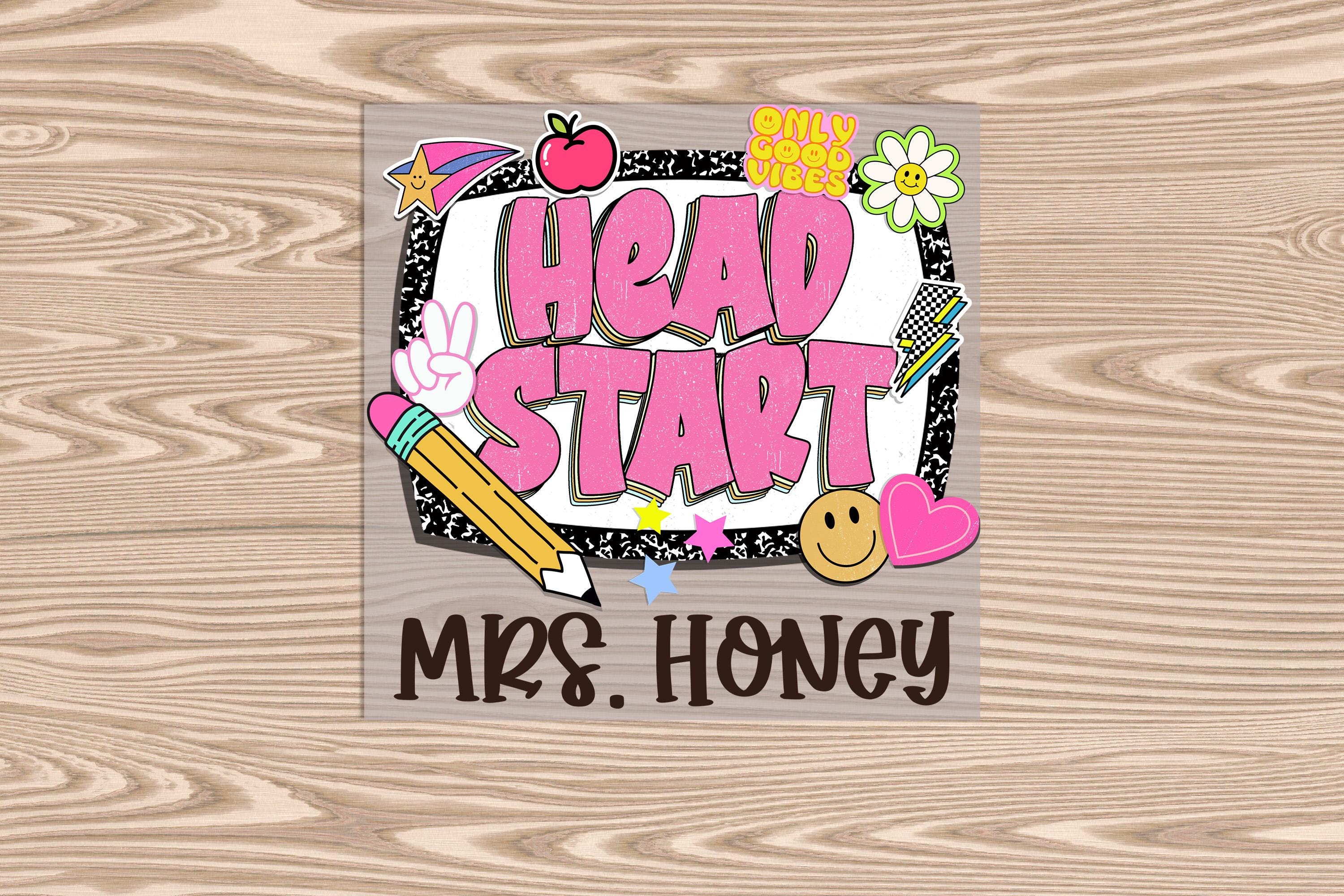 Ready to Press, Personalized Head Start Composition Book, heat transfer print, DTF Transfer Print