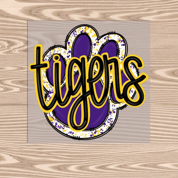 Ready to Press, Tigers Watercolor Paw, heat transfer print, DTF Transfer Print