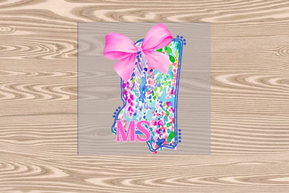 Ready to Press, Mississippi Watercolor Coquette, heat transfer print, DTF Transfer Print