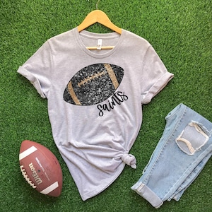 Ready to Press, Faux Sequin Football New Orleans, heat transfer print (faux sequin effect printed), DTF Transfer Print