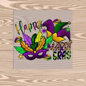 Ready to Press, Happy Mardi Gras, DTF Transfer Print
