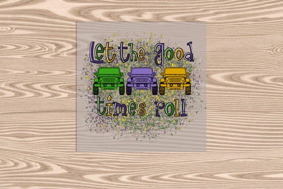 Ready to Press, Jeep Mardi Gras, heat transfer print, DTF Transfer Print