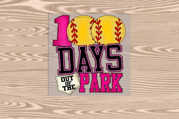 Ready to Press, 100 Days Pink Softball, DTF Transfer Print