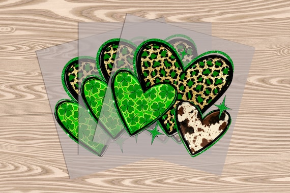 Ready to Press, Hearts and Clovers, St. Patrick's Day, DTF Transfer Print