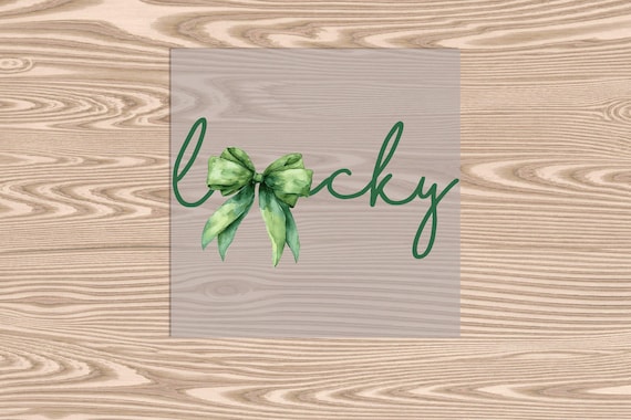 Ready to Press, Lucky Green Bow, St. Patrick's Day, DTF Transfer Print
