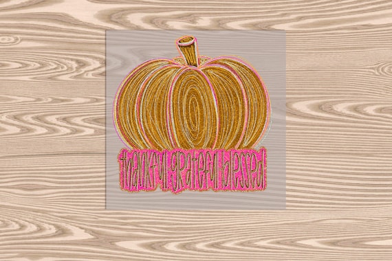 Ready to Press, Thankful Grateful Blessed Pumpkin, (faux glitter effect printed), heat transfer print, DTF Transfer Print
