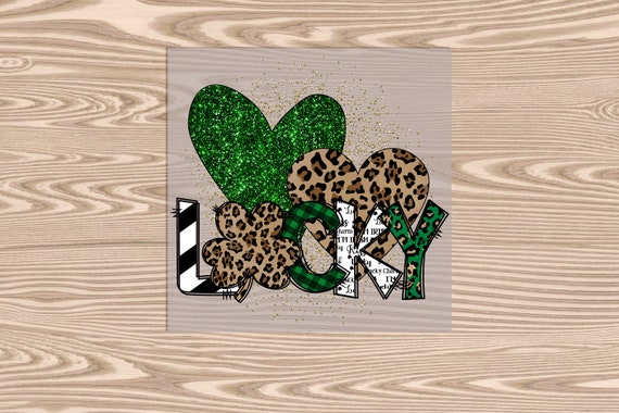 Ready to Press, Lucky Hearts (glitter effect) St. Patrick's Day, DTF Transfer Print
