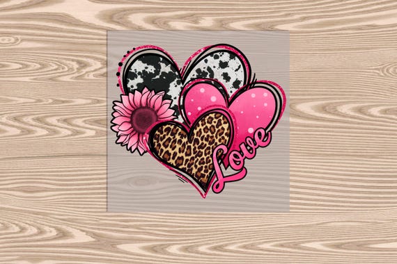 Ready to Press, Love Hearts, heat transfer print, DTF Transfer Print