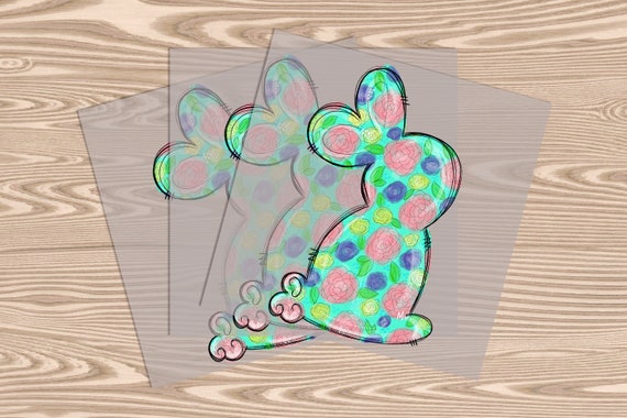 Ready to Press, Bunny Flowers, DTF Transfer Print