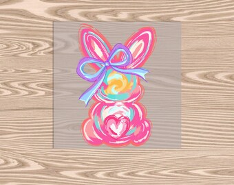 Ready to Press DTF Transfer-Pink Bunny,- heat transfer
