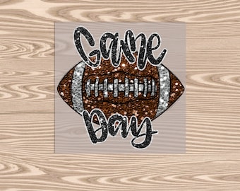 Ready to Press DTF Transfer-Game Day Football faux sequin- heat transfer