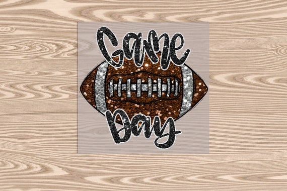 Ready to Press, Faux Sequin Game Day Football, heat transfer print (faux sequin effect printed), DTF Transfer Print
