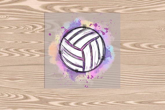 Ready to Press, Watercolor Volleyball, heat transfer print, DTF Transfer Print