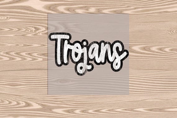 Ready to Press, Trojans distressed, heat transfer print, DTF Transfer Print