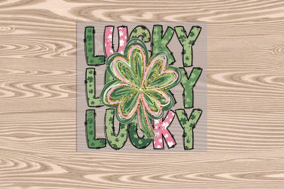 Ready to Press, Lucky Clover Stacked, St. Patrick's Day, DTF Transfer Print