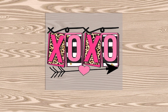 Ready to Press, XOXO Pink Leopard, DTF Transfer Print, heat transfer print