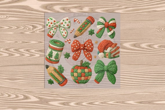 Ready to Press DTF Transfer-School Coquette :Faux Yarn & Embroidered Texture Effect