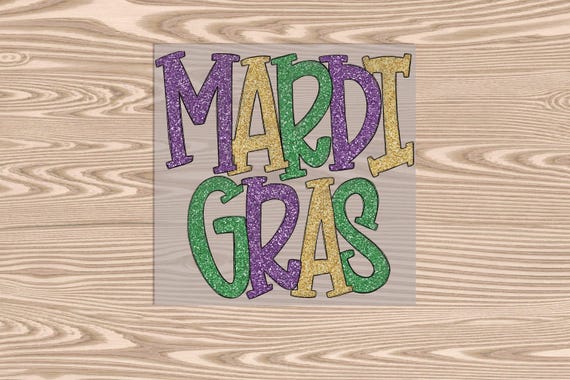 Ready to Press, Mardi Gras Glitter, DTF Transfer Print