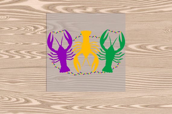 Ready to Press, Mardi Gras Crawfish Beads, DTF Transfer Print