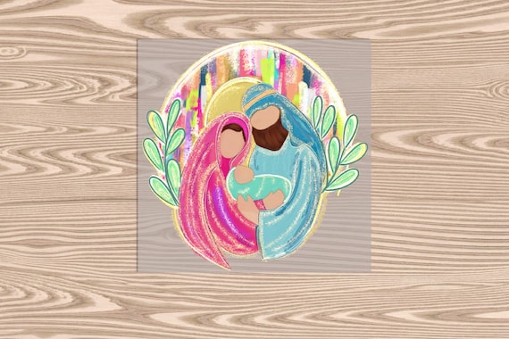 Ready to Press, Jesus Mary and Joseph, heat transfer print, DTF Transfer Print