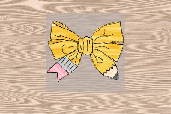 Ready to Press, Pencil Bow Coquette, heat transfer print, DTF Transfer Print