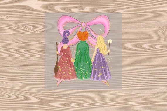3 Witch Sisters Coquette DTF Transfer Print - Halloween Ready to Press