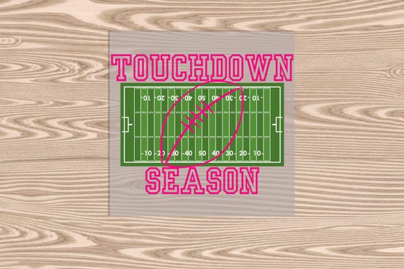 Ready to Press DTF Transfer-Pink Touchdown Field - Breast Cancer Awareness